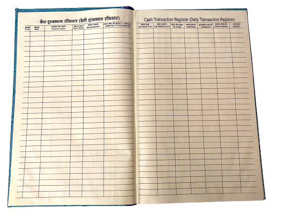 CSC IDBI Bank BC Daily Cash Transaction Register Book