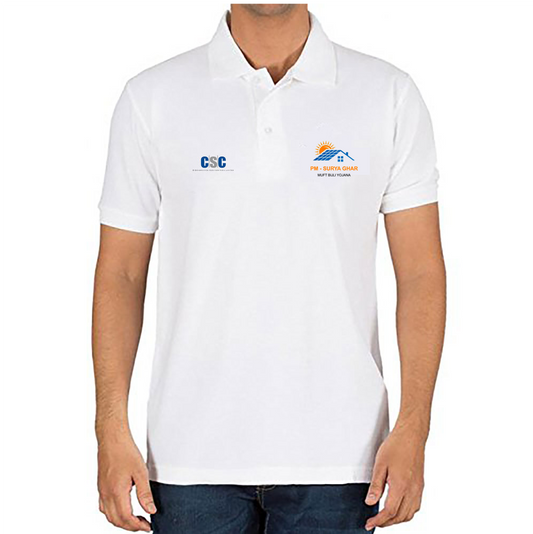 PM Surya Ghar Muft Bijli Yojana Collar T-Shirt: For CSC VLE Field Staff