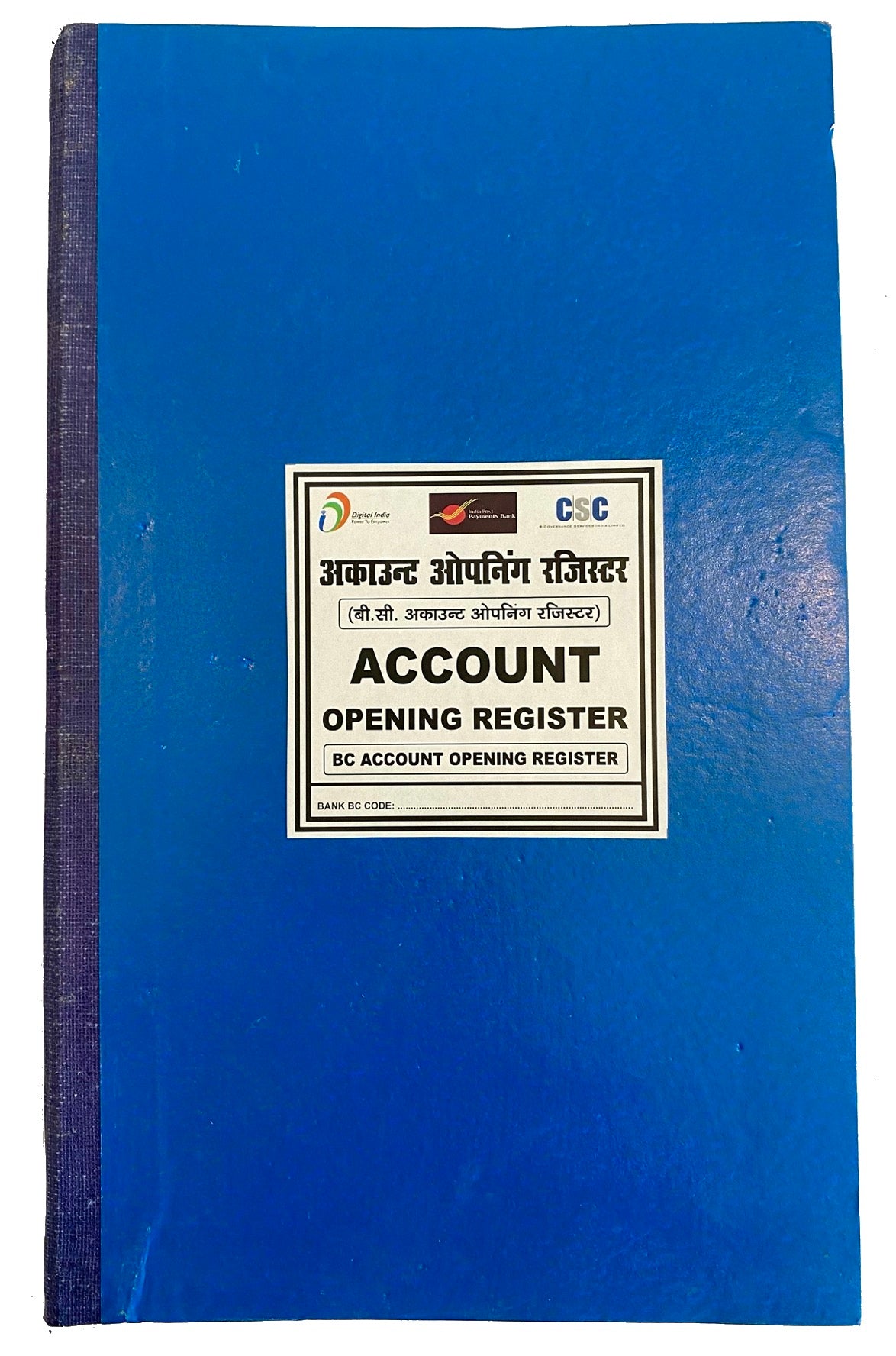 India Post Payment Bank Account Opening Register Record Book
