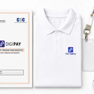 CSC AEPS DigiPay VLE Kit | DigiPay Cash Transaction Register + CSC DigiPay Polo T-Shirt + CSC Branded Lanyard & ID Card Holder
