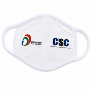 CSC Printed Cotton Face Mask | Reusable Washable Face Mask with Digital India & CSC Logo | Premium Fabric Mask