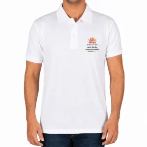 Aadhaar Seva Kendra Official White Polo T-Shirt | CSC VLE Uniform | Premium Dry Fit Collar T-Shirt